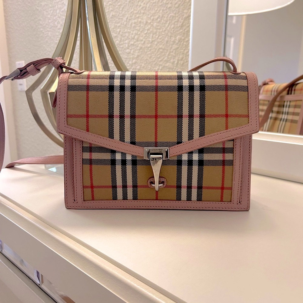 Burberry Tan and Pink S Macken Vintage Women's Bag